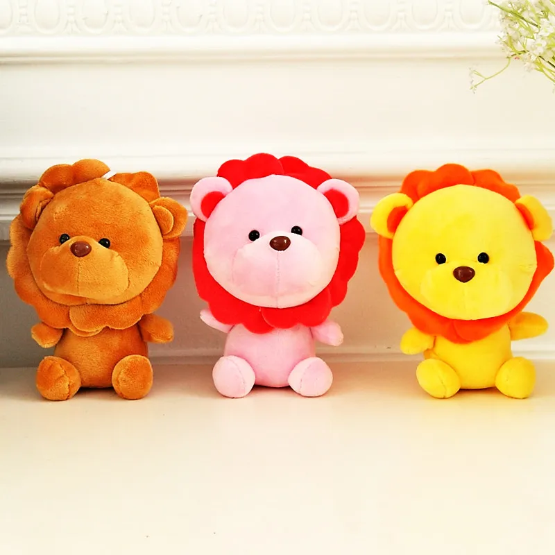 

3 PCS A Lot 18 cm Colorful Soft Lion Plush Toys Wall Stuff With Suctions Stuffed Animal Cartoon Lion Toys For Children