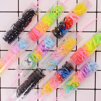 

About 90pcs/pack TPU Hair Holder Rubber Hairband Rope Silicone Ponytail Holder Elastic Tie Gum Hair Accessories For Girls