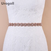 Fashion Women Belt Rose Gold Rhinestone Bridal Belt Thin Crystal Beaded Bridal Belts Women Beaded Belt For Girl Party Dress Up