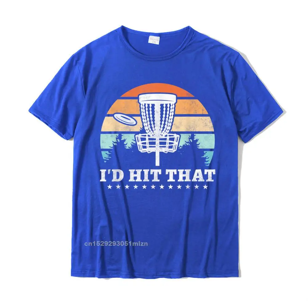 Normal Printed Summer Autumn Cotton Crewneck Man T Shirt Printed On T Shirt Company Short Sleeve T-shirts Drop Shipping Id Hit That Disc Golf T-Shirt__4440 blue