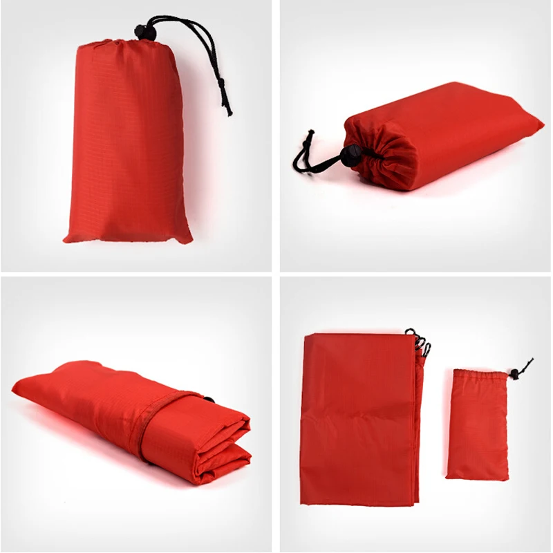 Красный Portable Multi-Purpose Outdoor Beach Blanket Foldable Water-Resistant Moisture Proof Ground Cover Camping Picnic Mat - Цвет: Красный