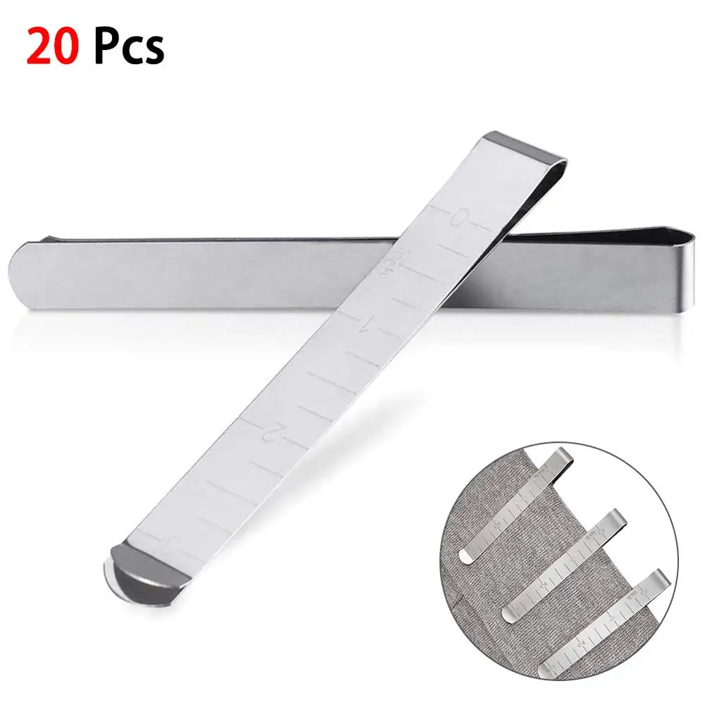 

20pcs Sewing Accessories Tool Metal Sewing Clip 3-inch Measuring Ruler Sewing Clips Household Accessories