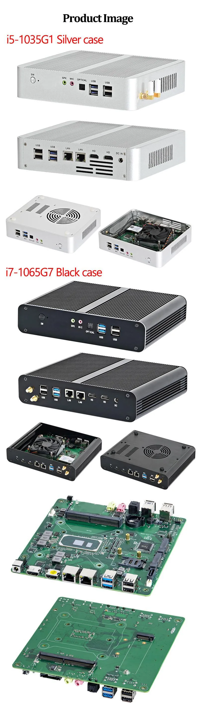 Experience Next-Gen Computing with 10th Gen Fan Mini PC - Core i5 1035G1 | i7 1065G7, Windows 10, Dual HDMI, 4K 60GHz, SD, Optical Desktop Powerhouse! Description Image.