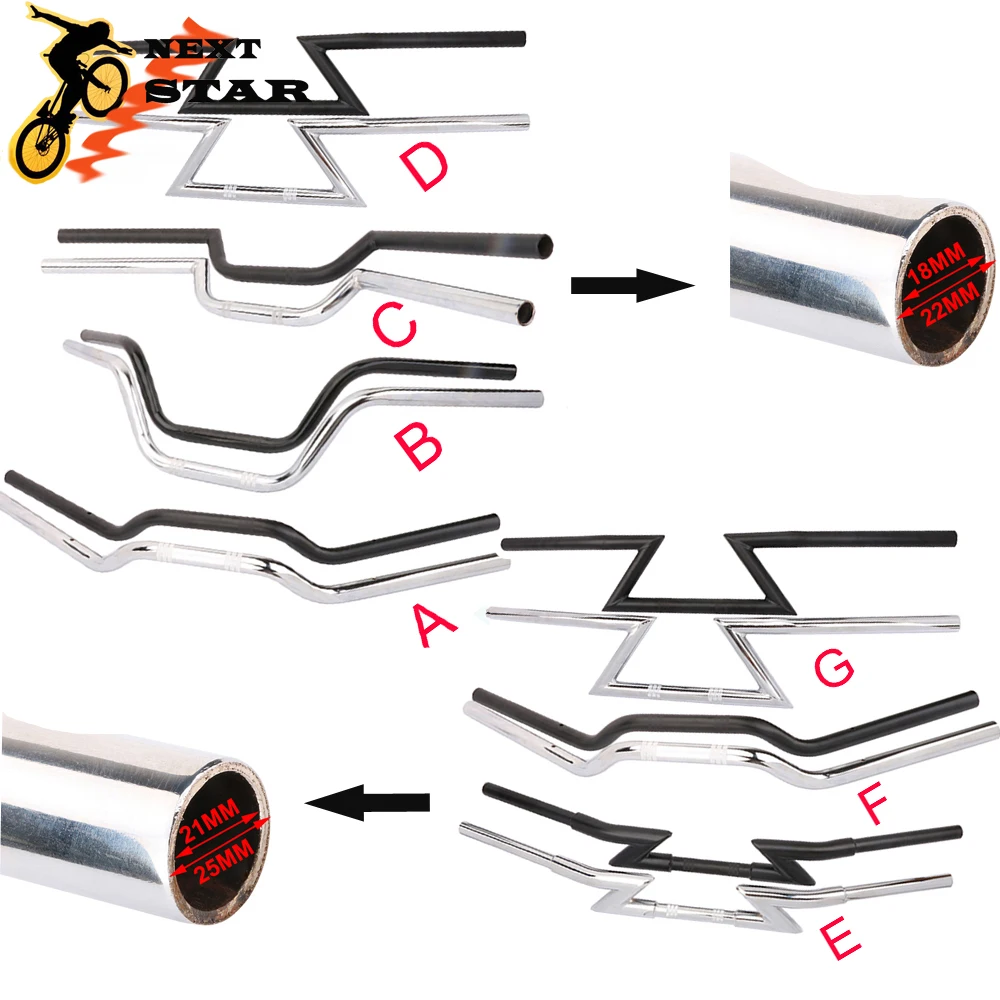 Хром Черный мотоцикл 22 мм 7/8 &quot25 1&quot Руль Ретро Drag Handle Z Bar для Harley Touring Chopper Bobber