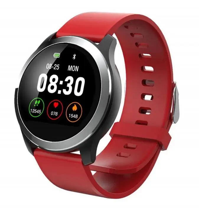 red ECG PPG Смарт-часы с электрокардиографом ECG дисплей пульсометр Монитор артериального давления IP68 Водонепроницаемый для мужчин и женщин - Цвет: red
