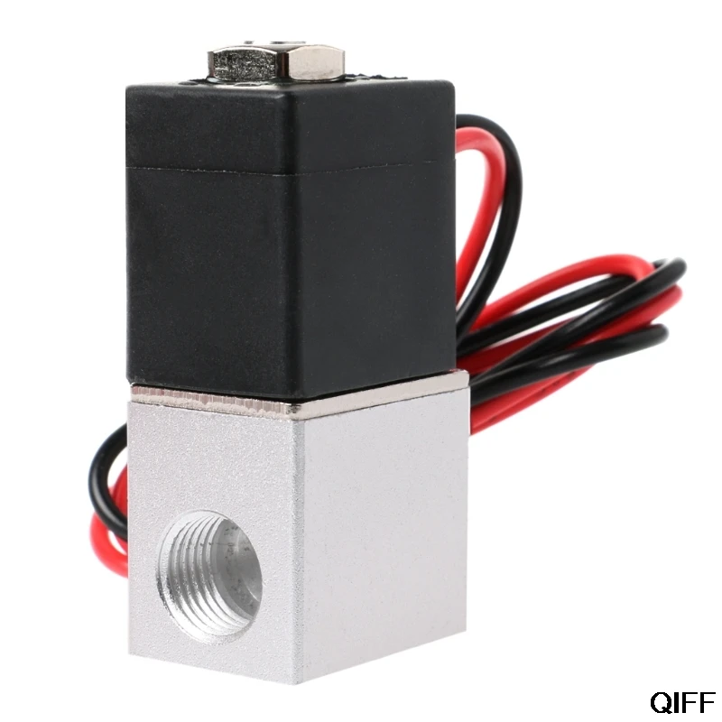 Прямая поставка и 1/" DC 12V 2 способ нормально закрытый пневматический Алюминиевый Электрический соленоидный воздушный клапан Aug. 16
