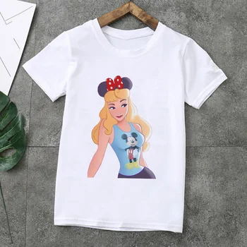 

Harajuku Funny Cute Princess Vogue Print Pure cotton Children T-shirt Kids Short Sleeve O-Neck T shirt Baby Girls Casual Clothes