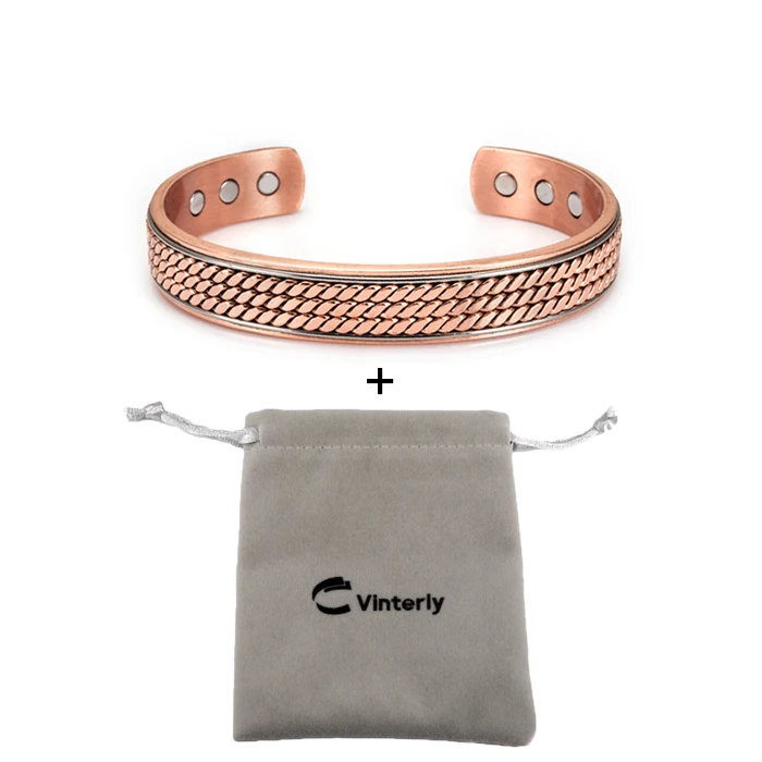 MagEnergy Copper Bracelet for Men Life of Tree Magnetic Therapy Bracelet  Viking Jewelry 7.5inches Adjustable