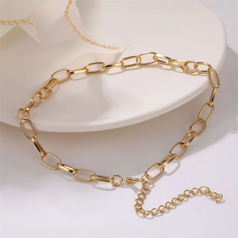 Hip Hop Link Chain Necklace For Women Collar Statement Big