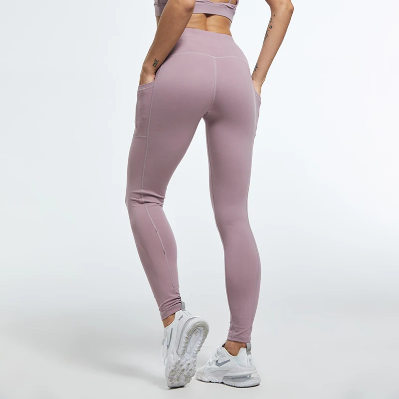 Fitness Leggings Push Up Women Workout Leggings High Waist With Pocket Leggings Mujer Elastic Wrinkle Pants black leggings