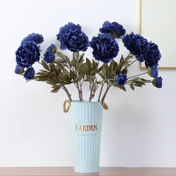 

Luxury large Luoyang peony branch with leaves silk artificial flowers wedding decoration home xmas decor