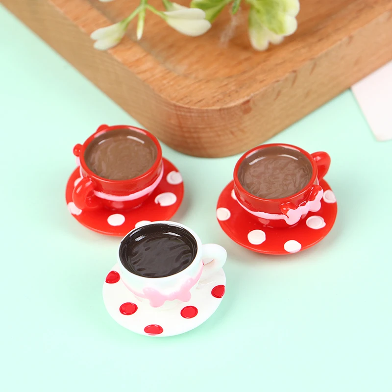 

2Pcs Miniature Doll house Coffee Cup Mini Cute Cup For Kitchen Room Food Drink Home Tableware Decors 16*26MM