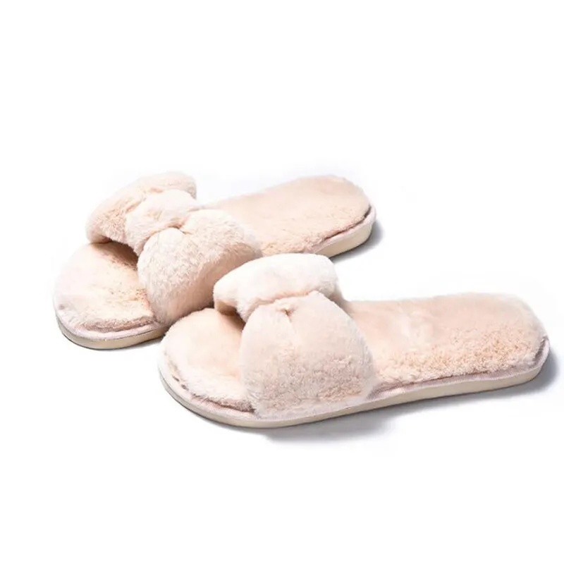 

SFIT 2019 Fashion Women Home Slipper Winter Warm Shoes Woman Slip On Flats Slides Female Faux Fur Comfort Slippers Plus Size