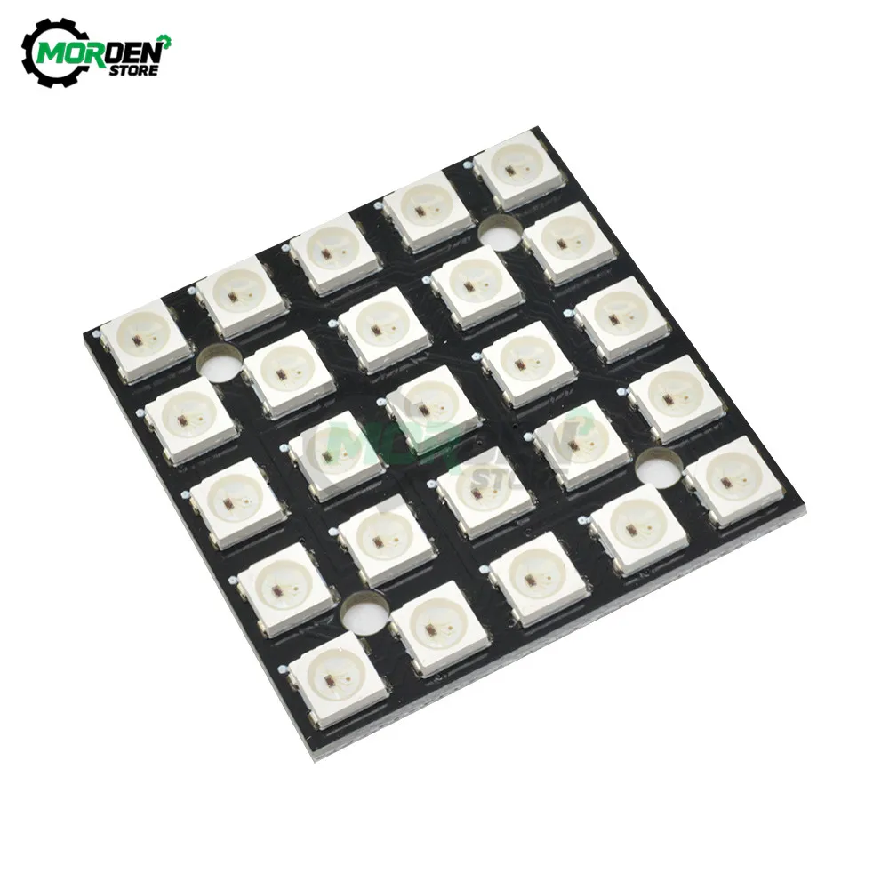 WS2812 5x5 бит 5050 Гибкий цифровой светодиодный запрограммирован Панель Экран