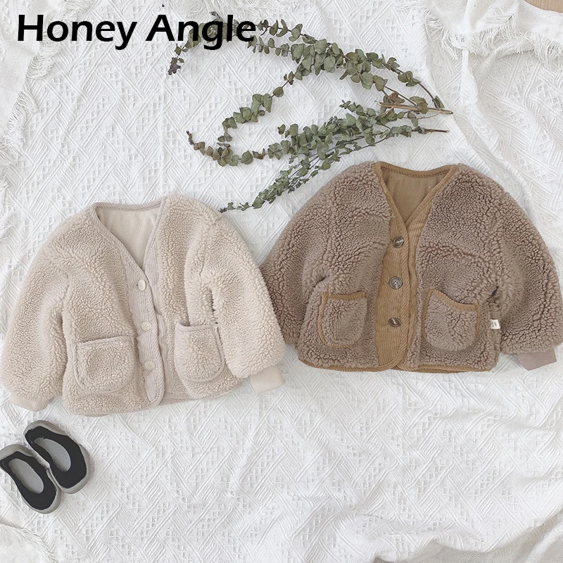 

Honey Angle Spring Autumn Kids Jacket For Girl Long Sleeve Plush Cute Children Coats Korean Version Girl Boy Jacket Clothes