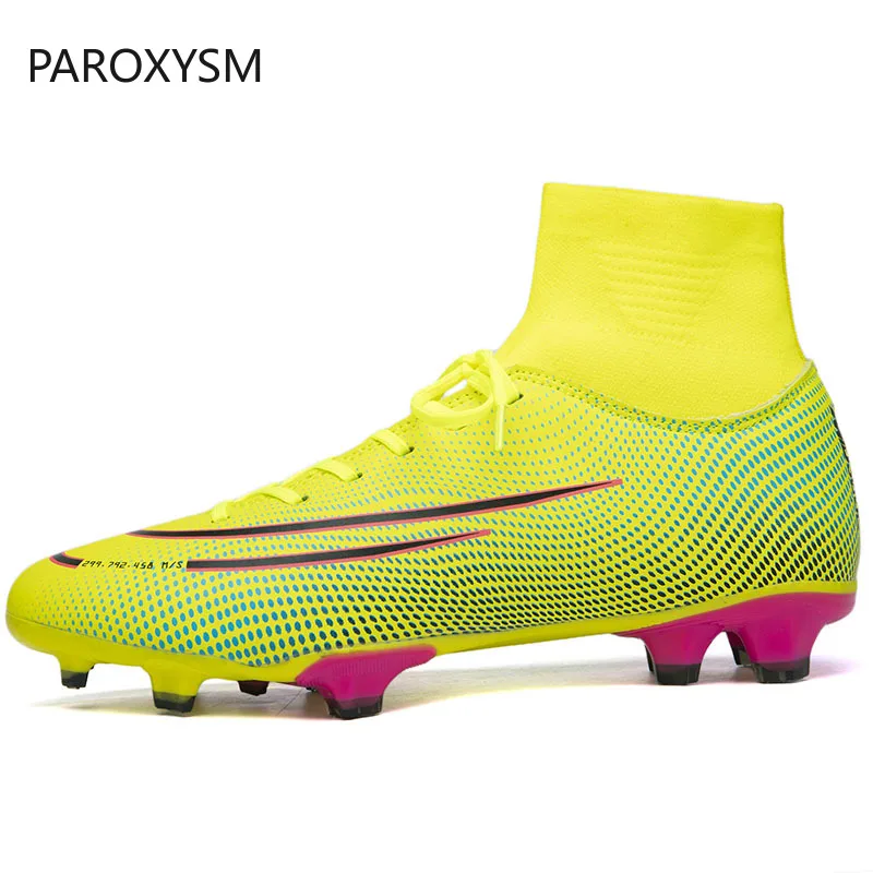 PAROXYSM новые мужские уличные футбольные бутсы для взрослых высокие TF/FG тренировок
