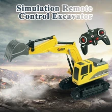

2.4Ghz 6 Remote Control Bulldozer 1:24 Alloy Plastic RC Engineering Car Dump Truck Crane Electric Excavator Bulldozer for Kids