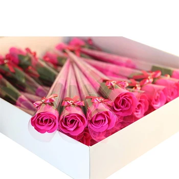 

32pcs Soap Rose Artificial Flower Valentine'S Day Gift Anniversary Flower Set Flower Rose Petals Weddings Party decoration J50
