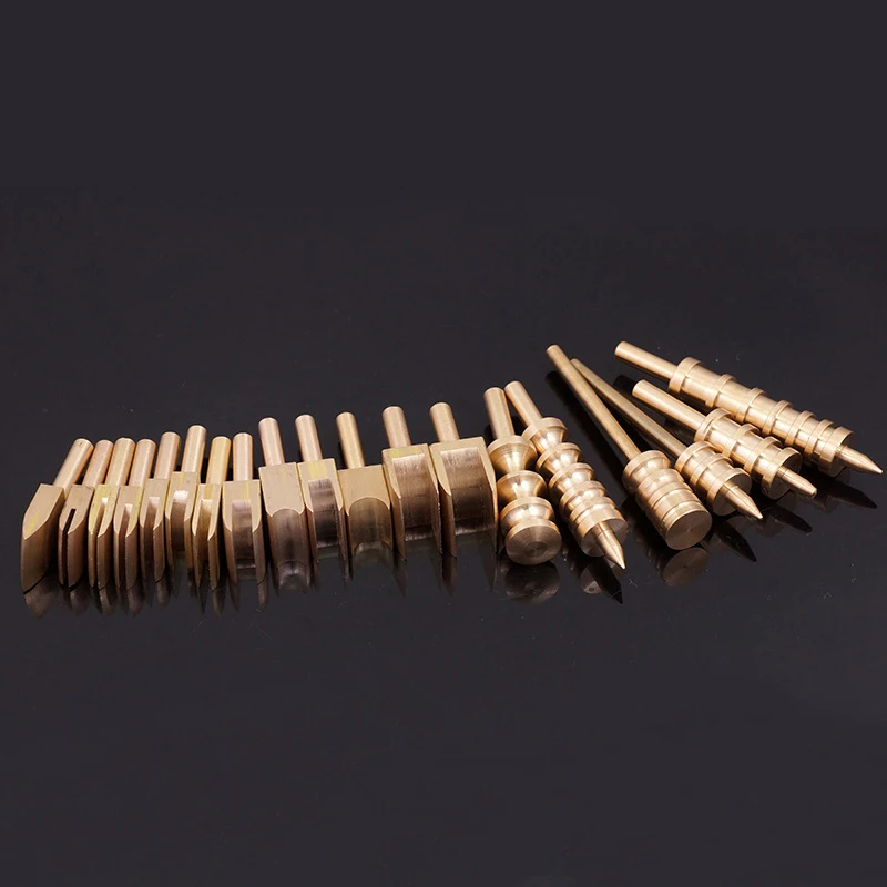 19 Pcs Leather edge tools solid brass leather seal edge slicker