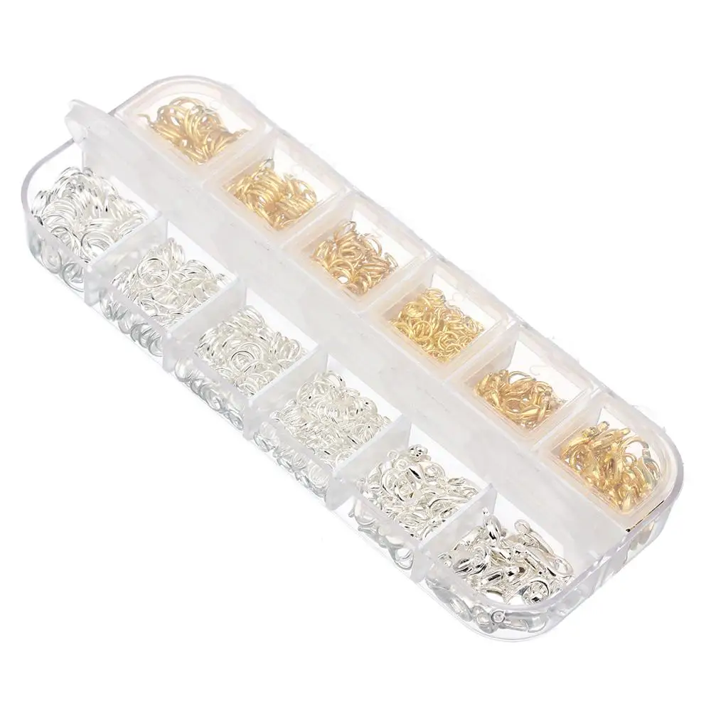 

1Box Jewelry Findings Lobster Clasp/Open Rings/Single Rings Jewelry Making Supplies Handmade Necklace Bracelet Accessories Set