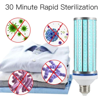 

E26/E27 LED 60W UV Germicidal Lamp UVC Ultraviolet Corn Bulb Disinfection Sterilizer Ozone Led Lights Home Clean Air Kill Mites