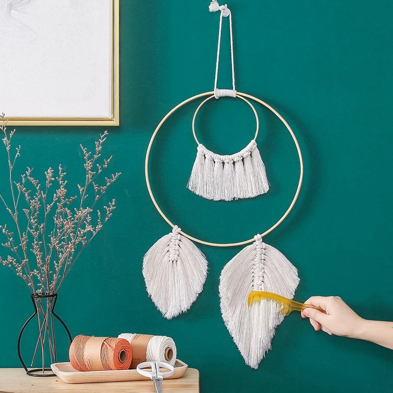 

Bohemia Hand Woven Two-Leaf Lace Tapestry Lace Lace Dream Catcher Dream Catcher Mandala Pendant Wall Hanging Ornament Home Decor