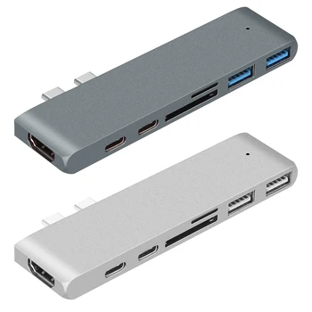 

7-IN-2 USB C HUB Type C to Multi USB 3.0 HUB 4K HDMI Adapter Dock for MacBook Pro/ Air USB-C 3.0 Splitter Port Type C HUB