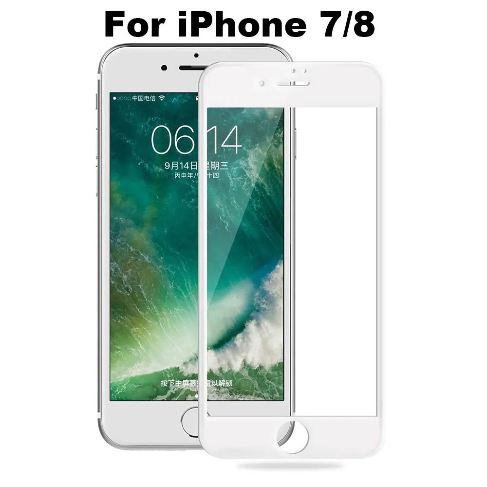 3D полное покрытие из закаленного стекла для iPhone 11 Pro Max X XS XR 8 Plus 7 6 6S iPhone11 защита экрана защитные аксессуары для телефонов - Цвет: For iPhone 7 8