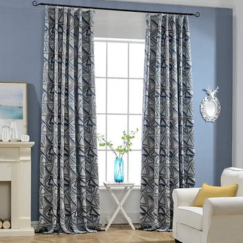 

Modern Simple Geometric Wind Thickened Cotton and Hemp Curtain High Precision Jacquard Curtains for Living Room and Bedroom