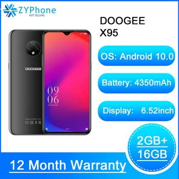 

Android 10 4G-LTE Cellphones 6.52" Display MTK6737 16GB ROM Dual SIM 13MP Triple Camera 4350mAh Battery DOOGEE X95