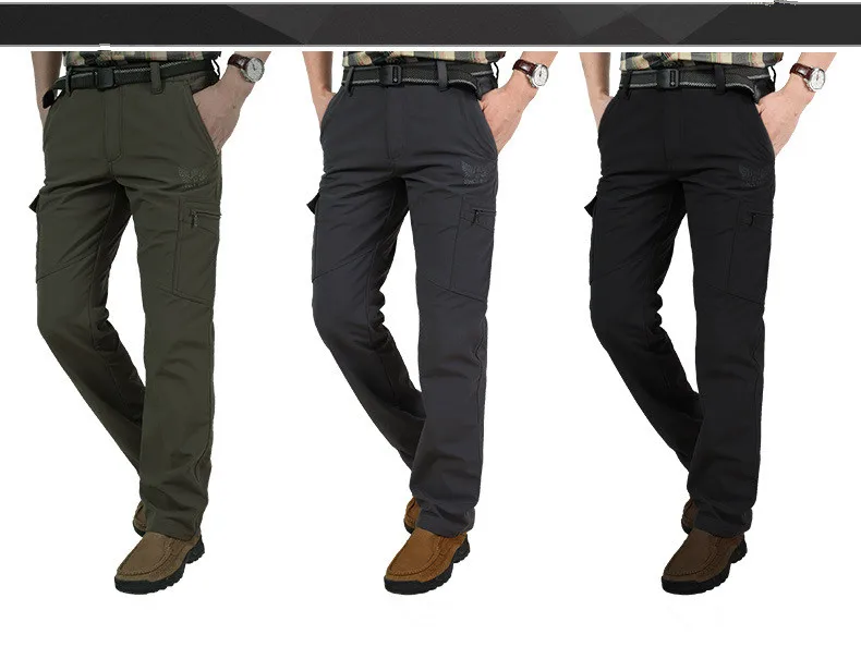 Мужские зимние теплые брюки карго теплые флисовые мужские брюки в стиле милитари тактические повседневные брюки водонепроницаемые ветрозащитные брюки плюс размер 4XL