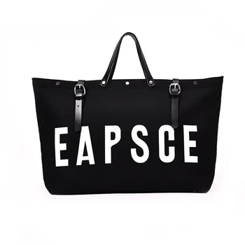 

2019 Woman Fashion Letter Big Capality Canvas Bag Female Women Casual Shoulder Bags For Unisex Patchwork Bag Pochette Travel