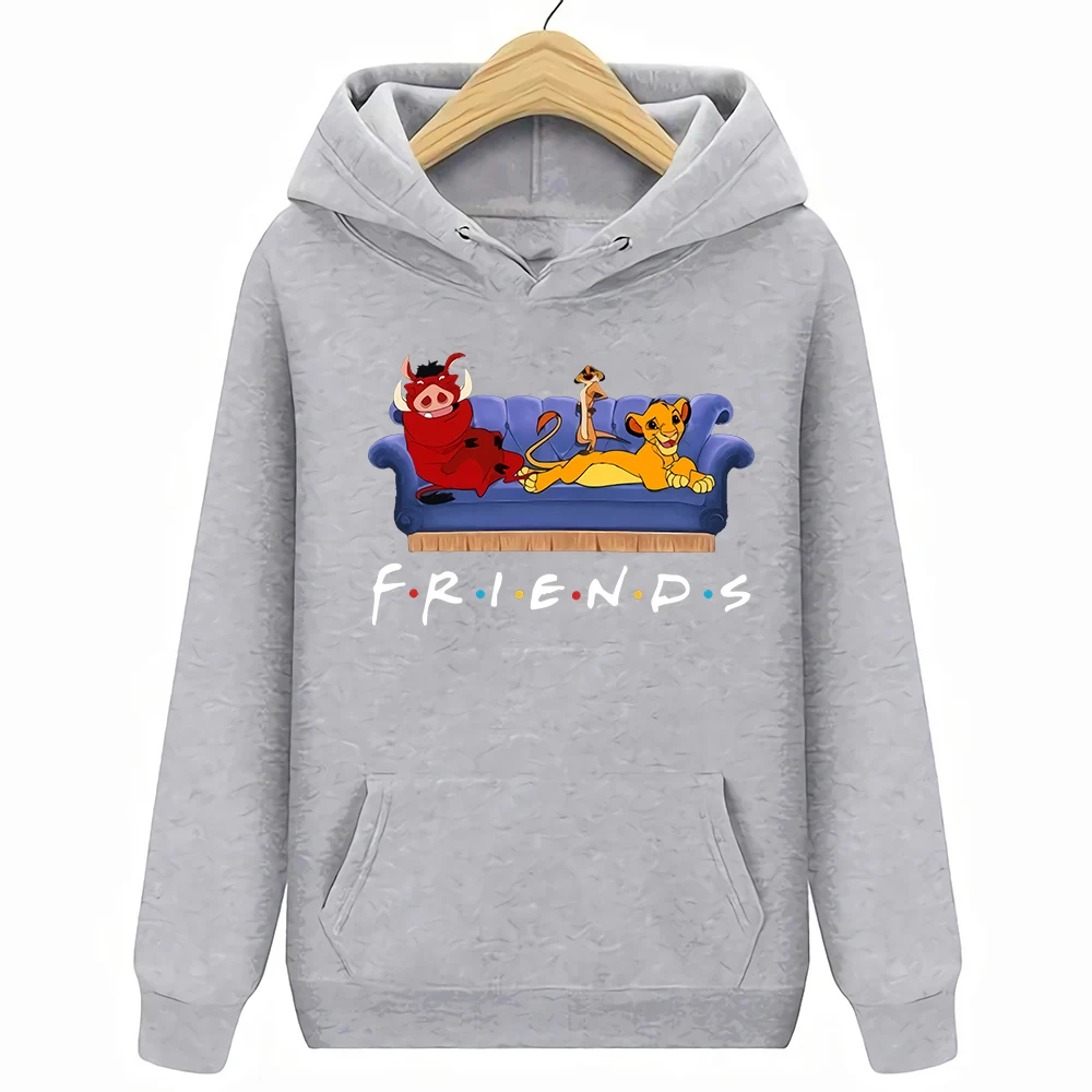 Друзья Simba Pumbaa Тимон Король Лев версия толстовки кофты S-3XL Новинка - Цвет: Серый