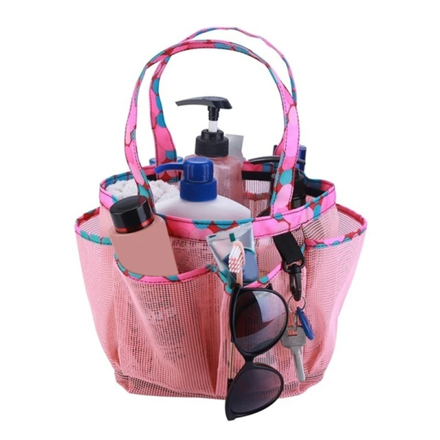 Fürdőszürke Szervezőzsák Tárolózsebek Hordozható Háló Zuhany Caddy Gyors Száraz Tote Új 7 Dupla Fogantyú - Image 2
