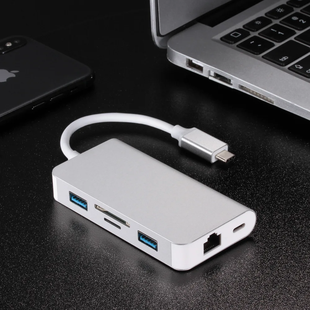 Type-C гигабитный кард-ридер концентратор зарядки usb3.1 type c к rj45 многофункциональный конвертер