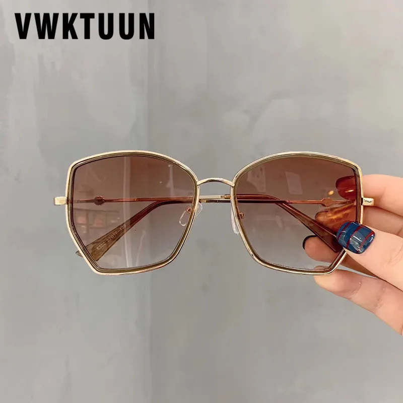 VWKTUUN, квадратные солнцезащитные очки для женщин, трендовые солнцезащитные очки, Нестандартная оправа, очки с уф400 точками, Винтажные Солнцезащитные очки, зеркальные градиентные оттенки