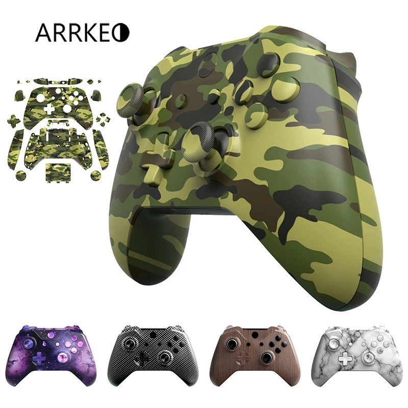 

ARRKEO Hydro Dipped Full Custom Replacement Buttons Mod Kit For Xbox On e S Controller Shell Case Cover For Wireless Controlle