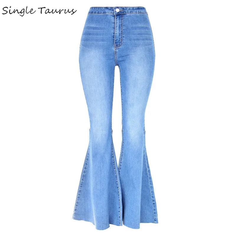 Retro High Waist Jeans Women Skinny Flare Mom Jeans Streetwear Bell-bottom Washed Elephant Pantalon Patte Denim Wide Leg Pants Retro High Waist Jeans Women Skinny Flare Mom Jeans Streetwear Bell-bottom Washed Elephant Pantalon Patte Denim Wide Leg Pants