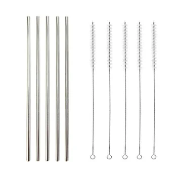 

Reusable 304 Stainless Steel Curved Drinking Straw Cleaning Brush Party Supplies Festival Tableware