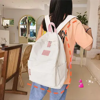 

New Backpack Women 2020 Fashionable College Style School Bag Students Bagpack Nylon Female Backpack for Teenage Girls Bagpack