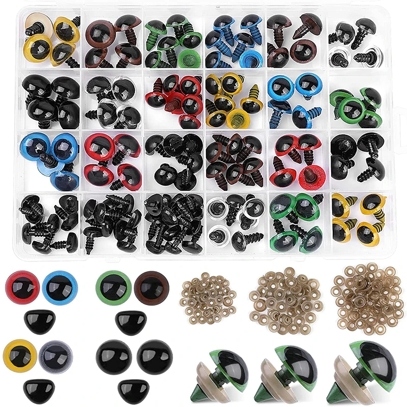 KAOBUY 260Pcs colorful Plastic Doll Eyes and Noses Safety Needle Felting For Bears Animals Dolls Accessories Making | Дом и сад