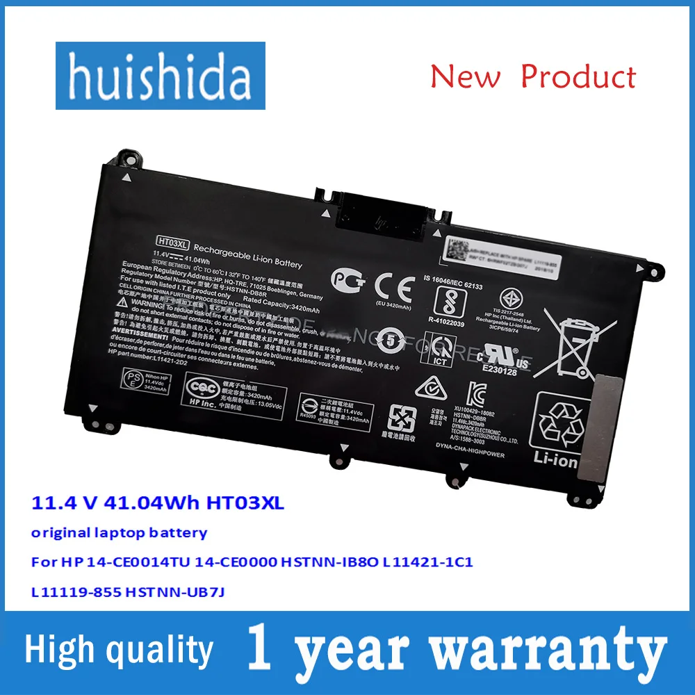 11 4 V 41.04Wh HT03XL Оригинальный аккумулятор для ноутбука HP 14-CE0014TU L11421-1C1 L11119-855 HSTNN-IB8O