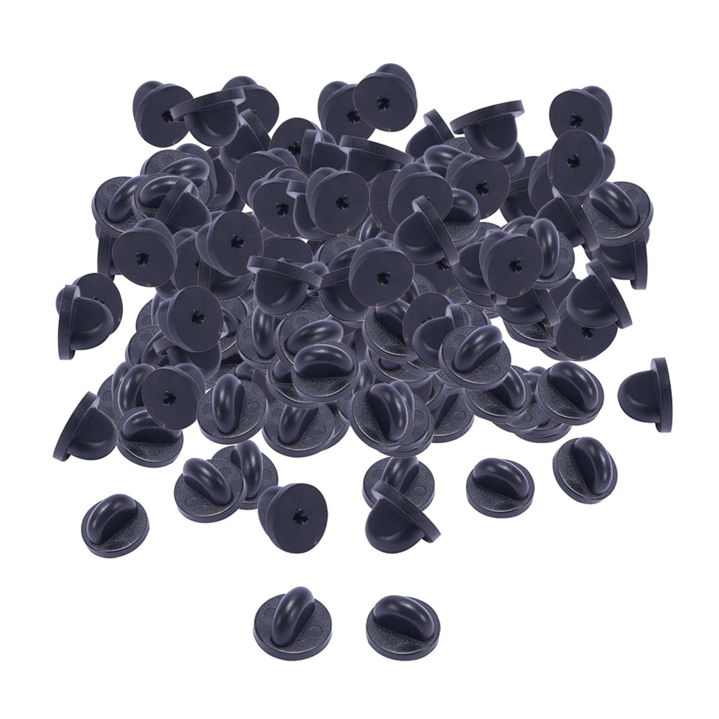 200Pcs Rubber Pin Backs Holder Clutch Badge Lapel Pin Tie Tacks Jewelry DIY
