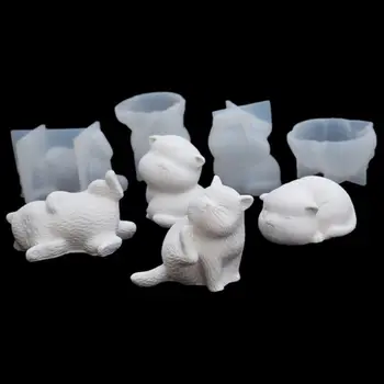 

3D Cute Cat Soap Molds Pet Cats Gumpaste Cake Mold Baby Cat Molds Fondant Cake Decor Resin Casting Tools Art Crafts