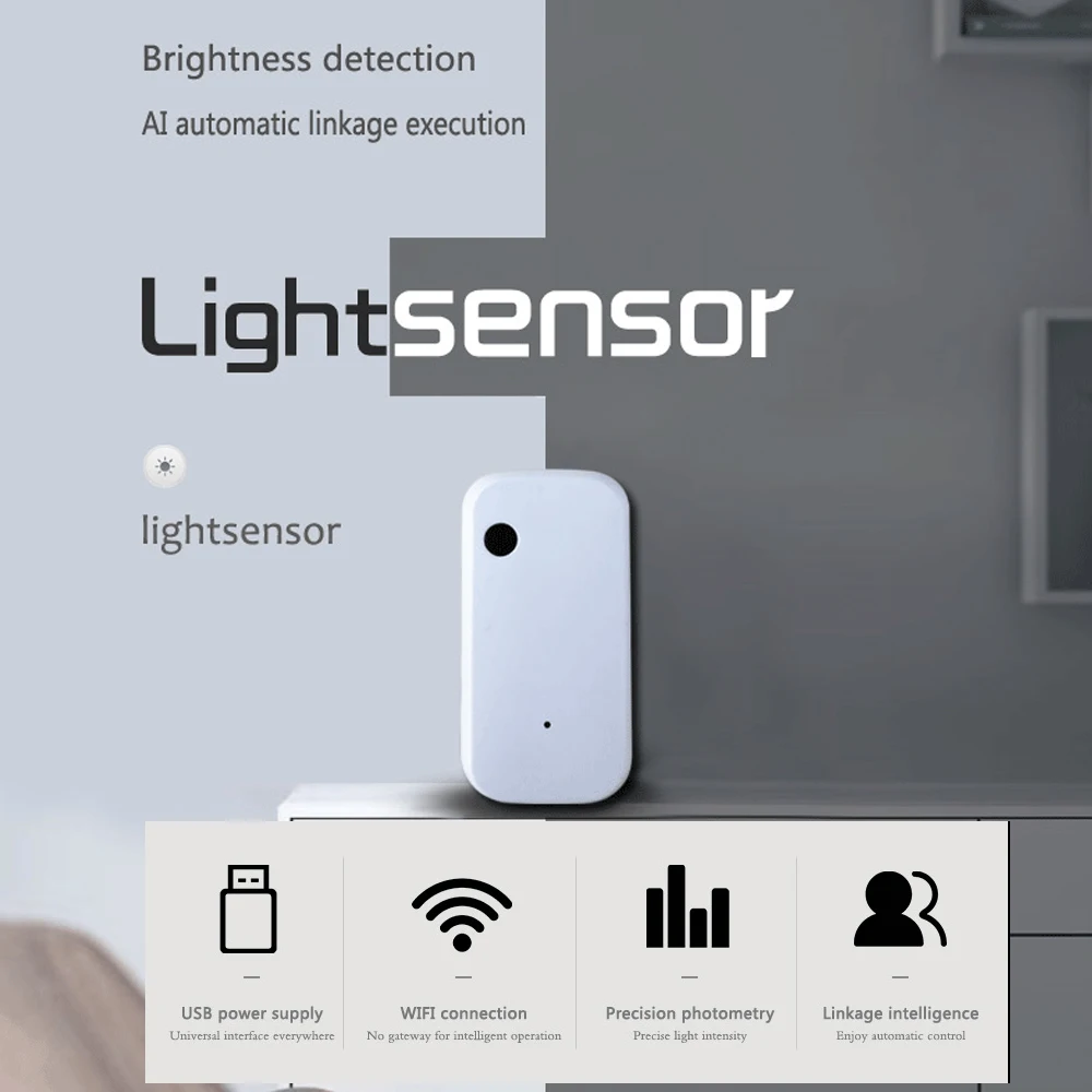 WiFi Light Source Sensor Smart DIY WiFi Lighting Sensor Linkage Control with Tuya WiFi Device for Illumination Home Automation - Zas Hernandez Tech Shop