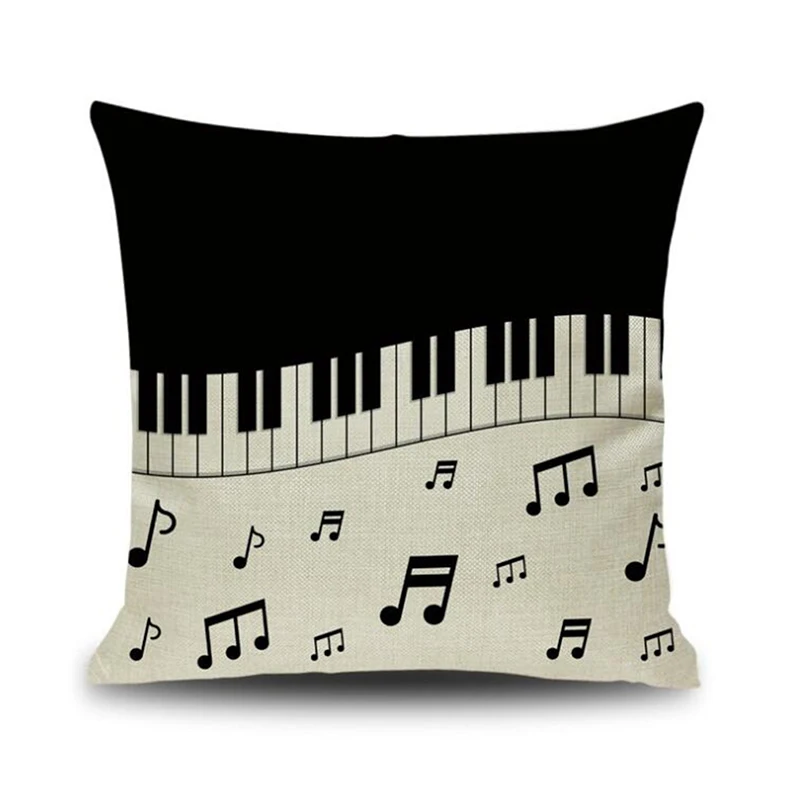 Фортепианная нота цифровая печать декоративная подушка чехол s льняная Подушка Чехол для подушки Kussensloop для Спальня Декор для дома подарок