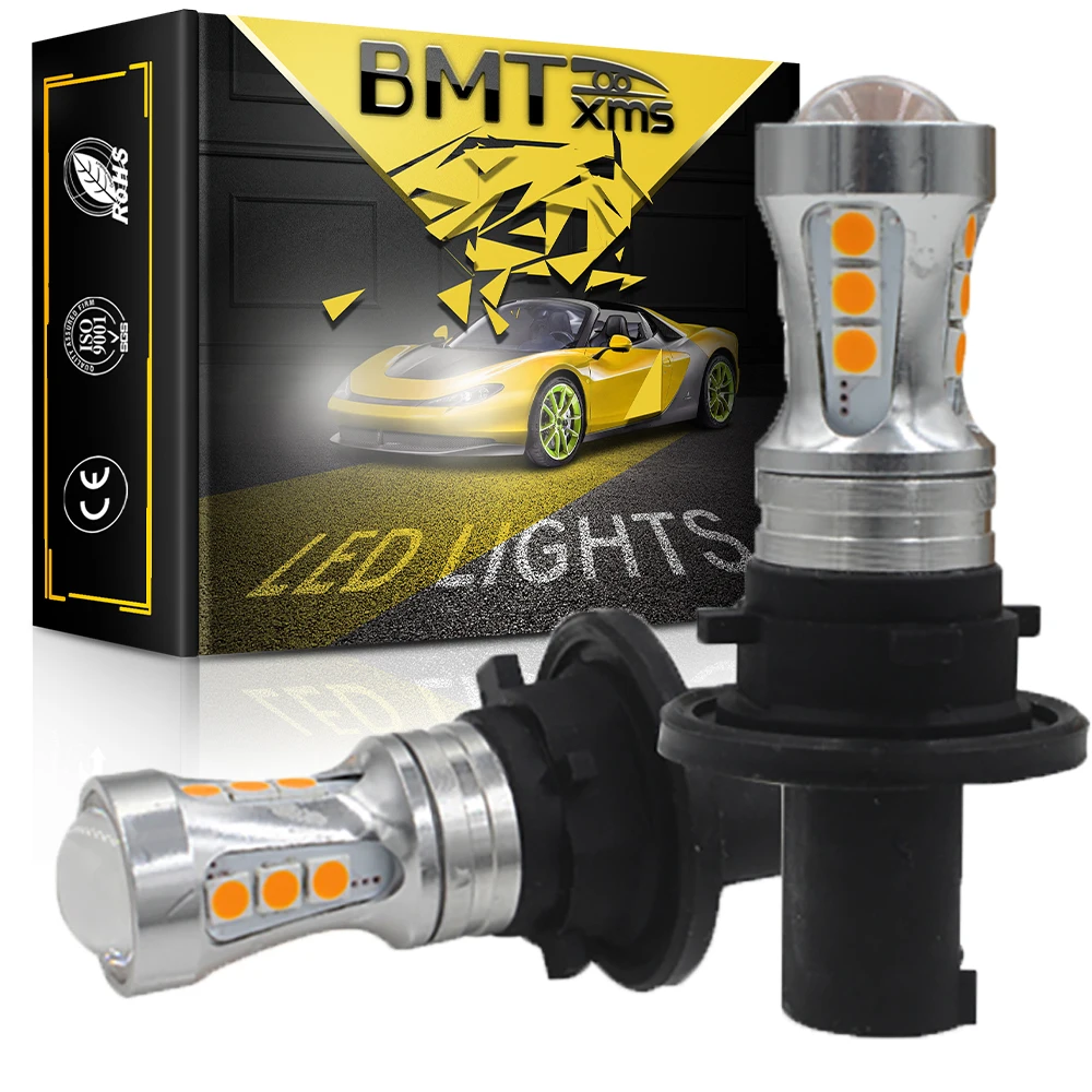 

BMTxms Vehicle Turn Signal Light Lamp Canbus PH24WY SPH24 LED Car Lighting White Amber For Audi Cadillac GMC Lincoln Saab Bright