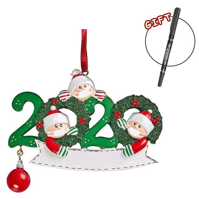 Personalized Survived Family Christmas Ornament DIY Name Blessing Christmas Tree Ornament New Year Christmas Gift Navidad