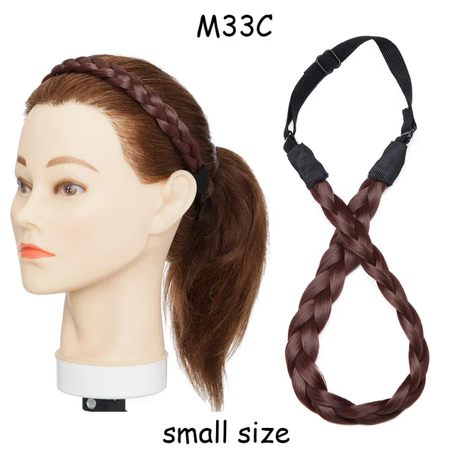 BENEHAIR Synthetic Braided Headbands Fake Hair Plaited Hair Band Braiding Hair Accessories Hair Extension Hairpiece For Women S-M33C