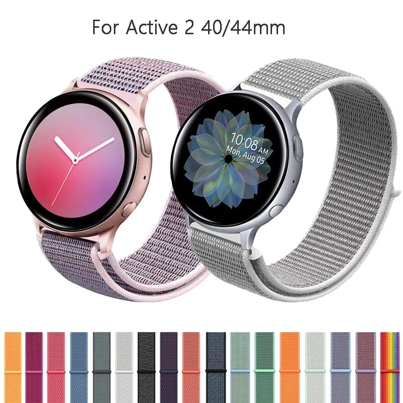 20 мм нейлоновый ремешок для Samsung Galaxy Watch Active 2 40 мм 44 мм мягкий дышащий сменный ремешок спортивный ремешок для Active2 20 мм нейлоновый ремешок для Samsung Galaxy Watch Active 2 40 мм 44 мм мягкий дышащий сменный ремешок спортивный ремешок для Active2